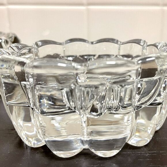 Vintage Princess House Clear Ribbed Round Crystal 3-Way Candle Holder Set - Picture 10 of 16